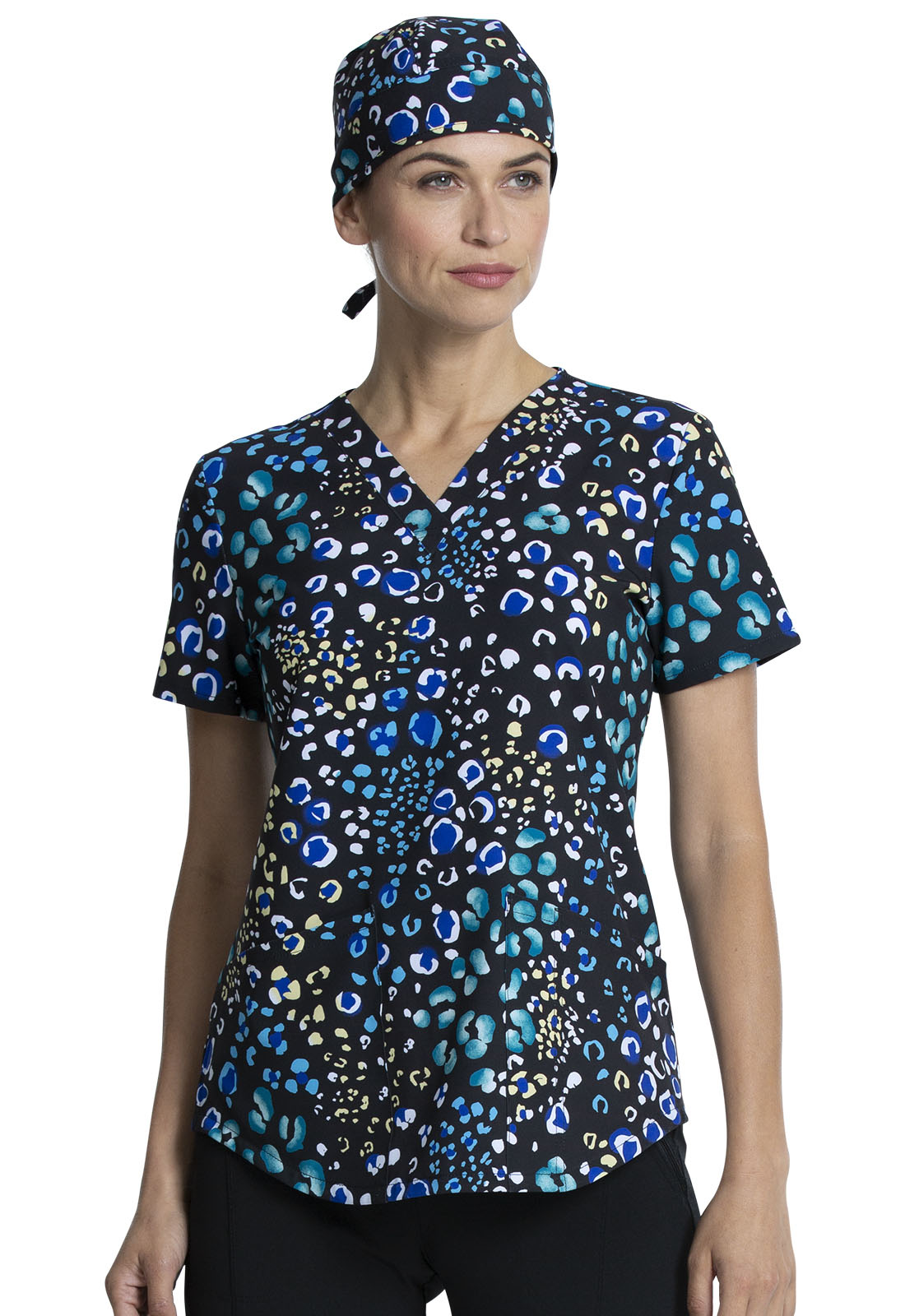 Cherokee Scrubs Unisex Scrubs Hat in Polka Dot Spot Cherokee